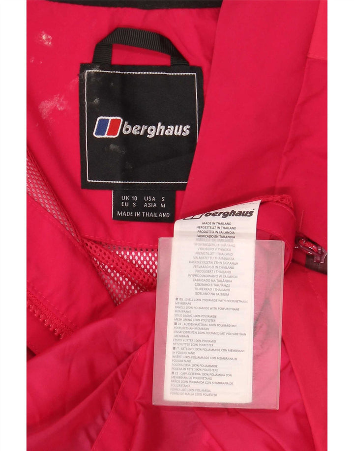 Berghaus Womens Hooded Rain Jacket UK 10 Small Pink Polyamide