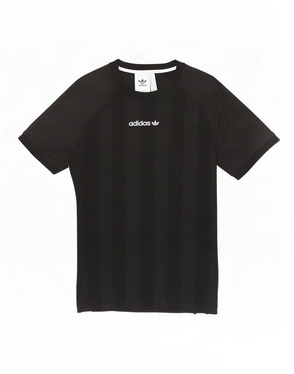T-shirt grafica da uomo Adidas Top Small nera in poliestere color block