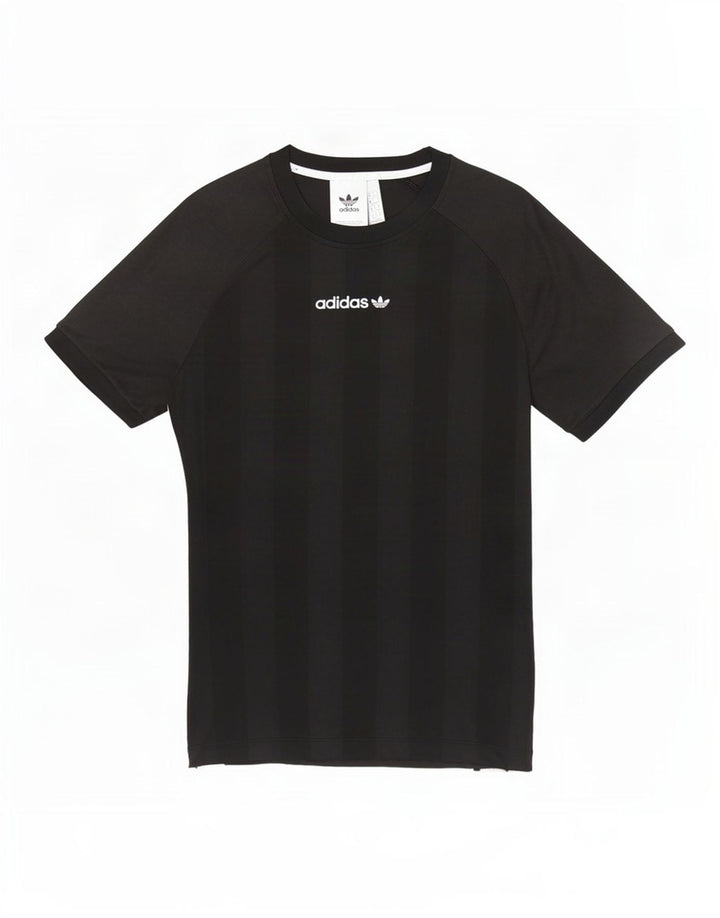T-shirt grafica da uomo Adidas Top Small nera in poliestere color block