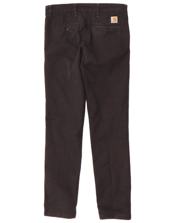 Carhartt Mens Wip Slim Chino Trousers W30 L32 Black Cotton