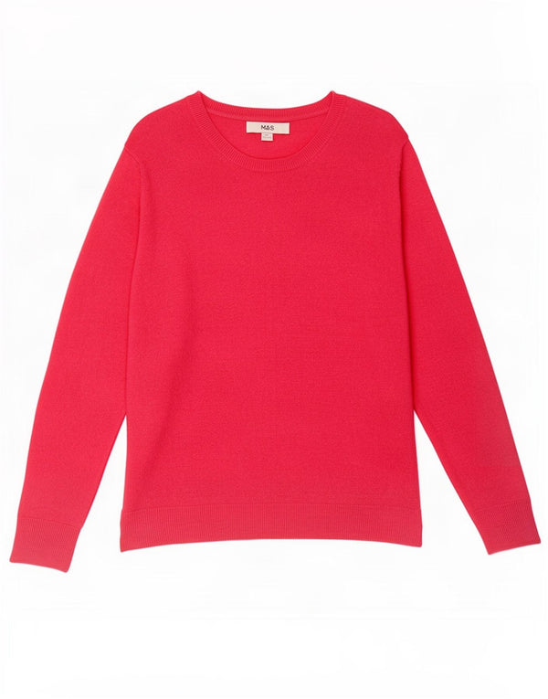 Maglione da donna Marks & Spencer con scollo a barca UK 18 XL Acrilico rosa