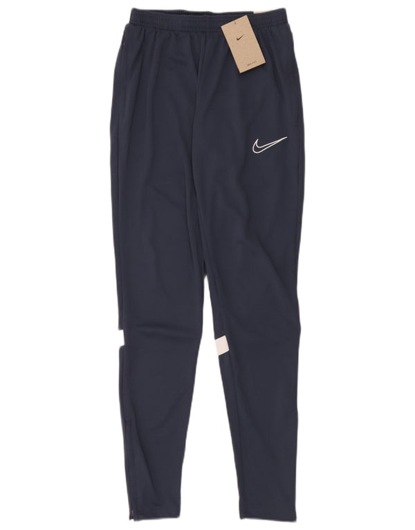 Nike Mens Dri Fit Tracksuit Trousers Small  Navy Blue Colourblock Polyester