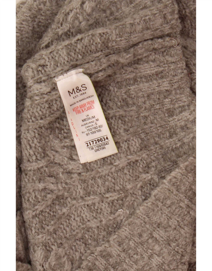 Marks & Spencer Damen-Pullover mit Rollkragen, übergroß, Größe UK 14, Mittelgrau