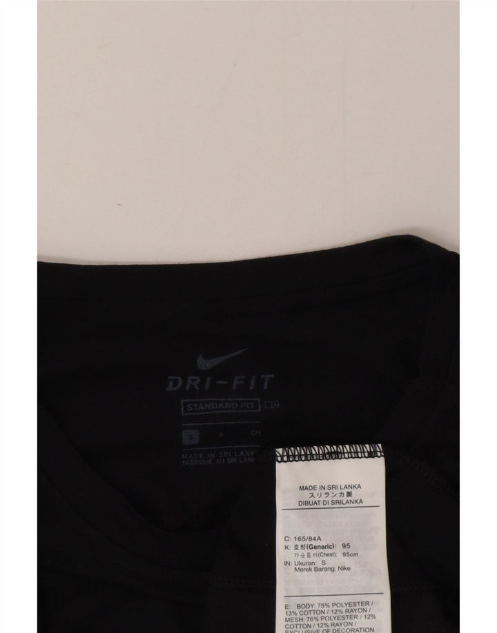 Nike Mens Dri Fit Standard Fit Graphic T-Shirt Top Small Black Polyester