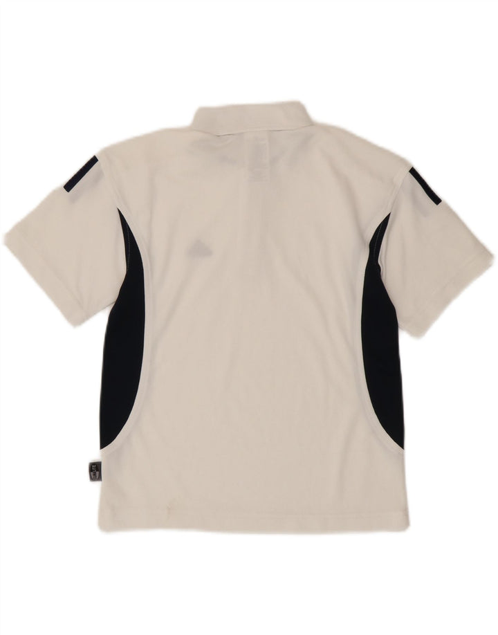 Adidas Boys Climalite Polo Shirt 7-8 Years White Colourblock Polyester