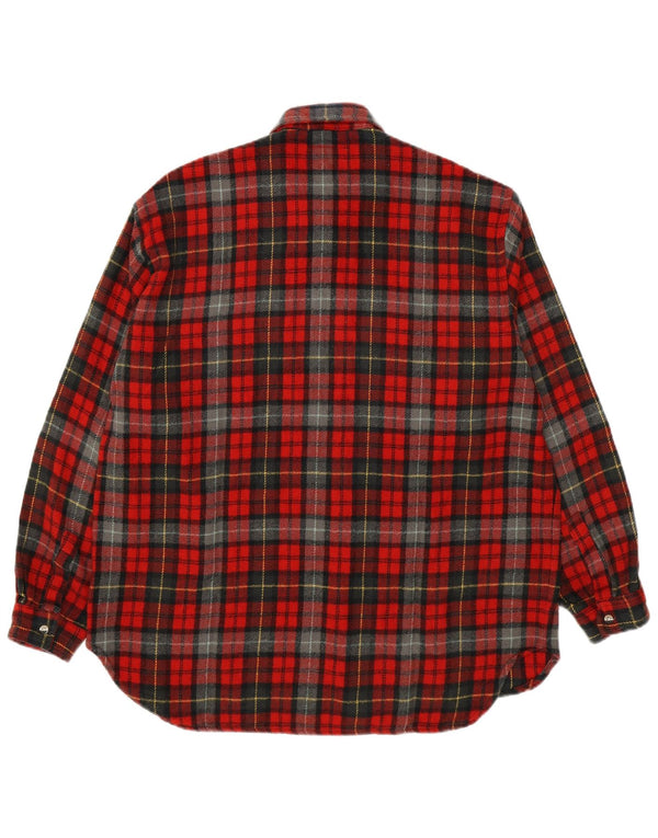 Camisa de franela para hombre Brugi Acrílico a cuadros rojos grandes