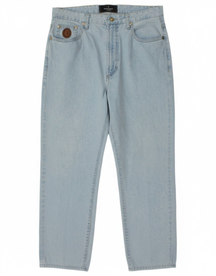 Trussardi Mens Cropped Jeans W34 L25 Blue Cotton