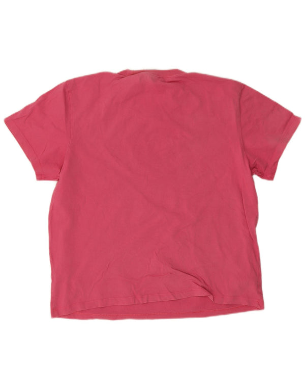 Adidas Damen Übergroßes Grafik-T-Shirt-Oberteil UK 8/10 Small Rosa Baumwolle