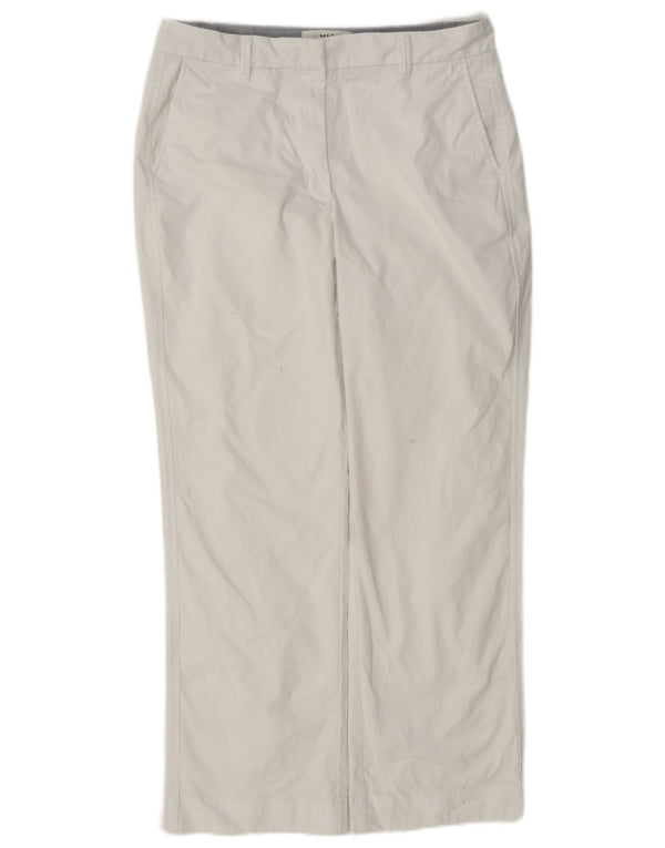 Marks & Spencer Womens Straight Chino Trousers UK 12 Medium W30 L28 White