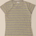 SUPERGA Womens T-Shirt Top UK 12 Medium Grey Striped Cotton Vintage Superga and Second-Hand Superga from Messina Hembry 