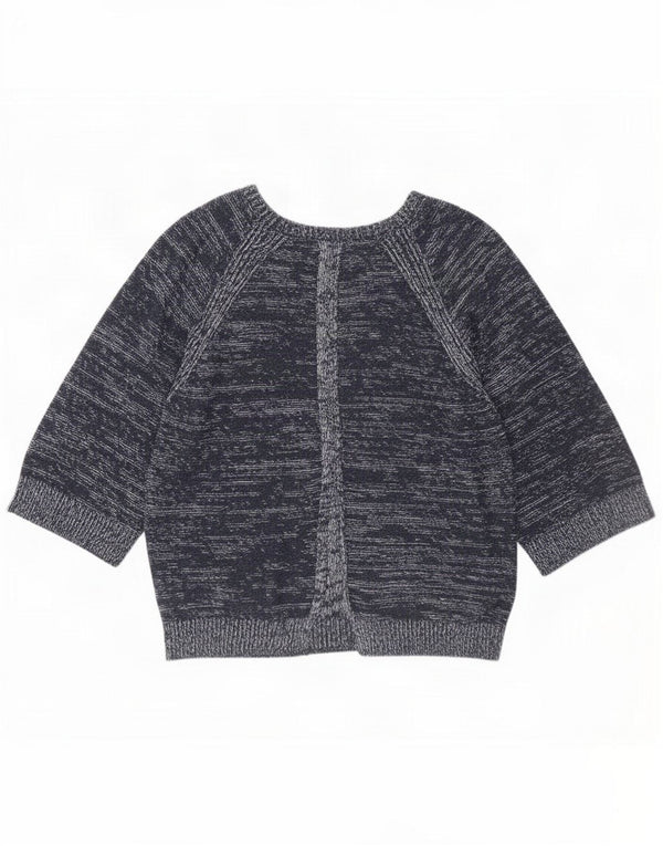 Massimo Dutti maglione da donna con scollo a barchetta UK 16 grande blu navy screziato