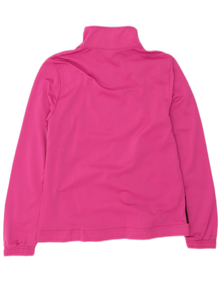Puma Womens Tracksuit Top Jacket UK 16 Large Pink Colourblock Polyester