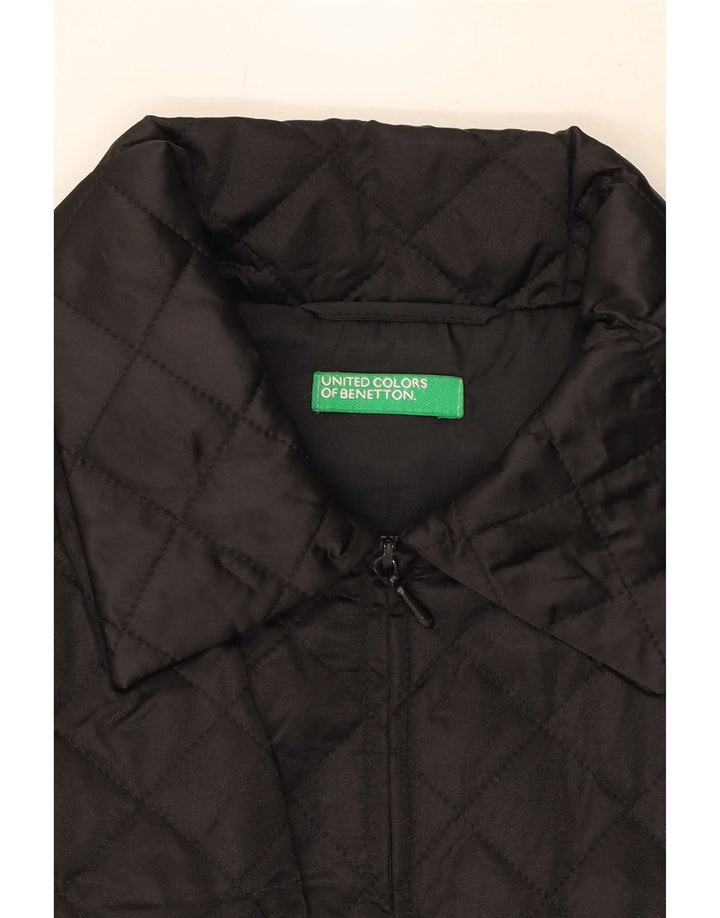 Benetton Womens Quilted Gilet UK 16 Large Black Polyamide