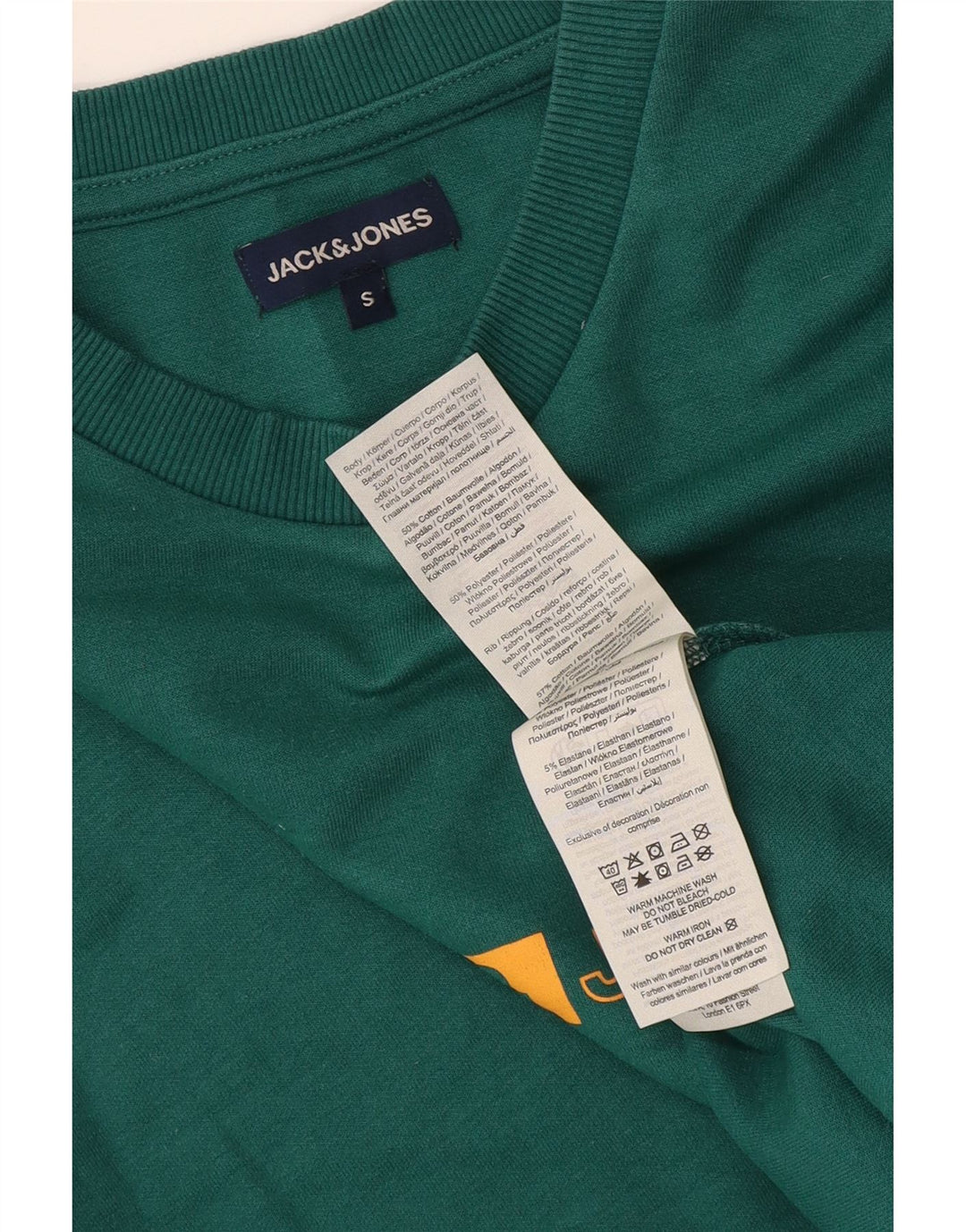 Jack & Jones Mens Graphic Sweatshirt Jumper Small Green Cotton