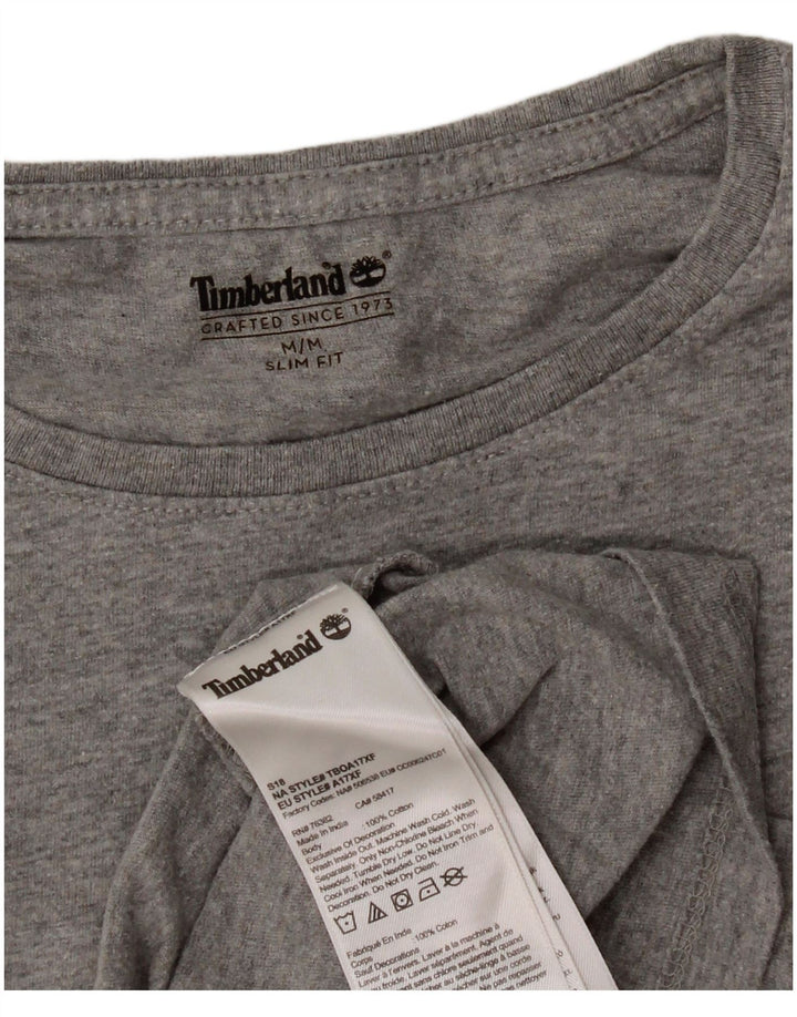 Timberland Mens Slim Fit T-Shirt Top Medium Grey Cotton