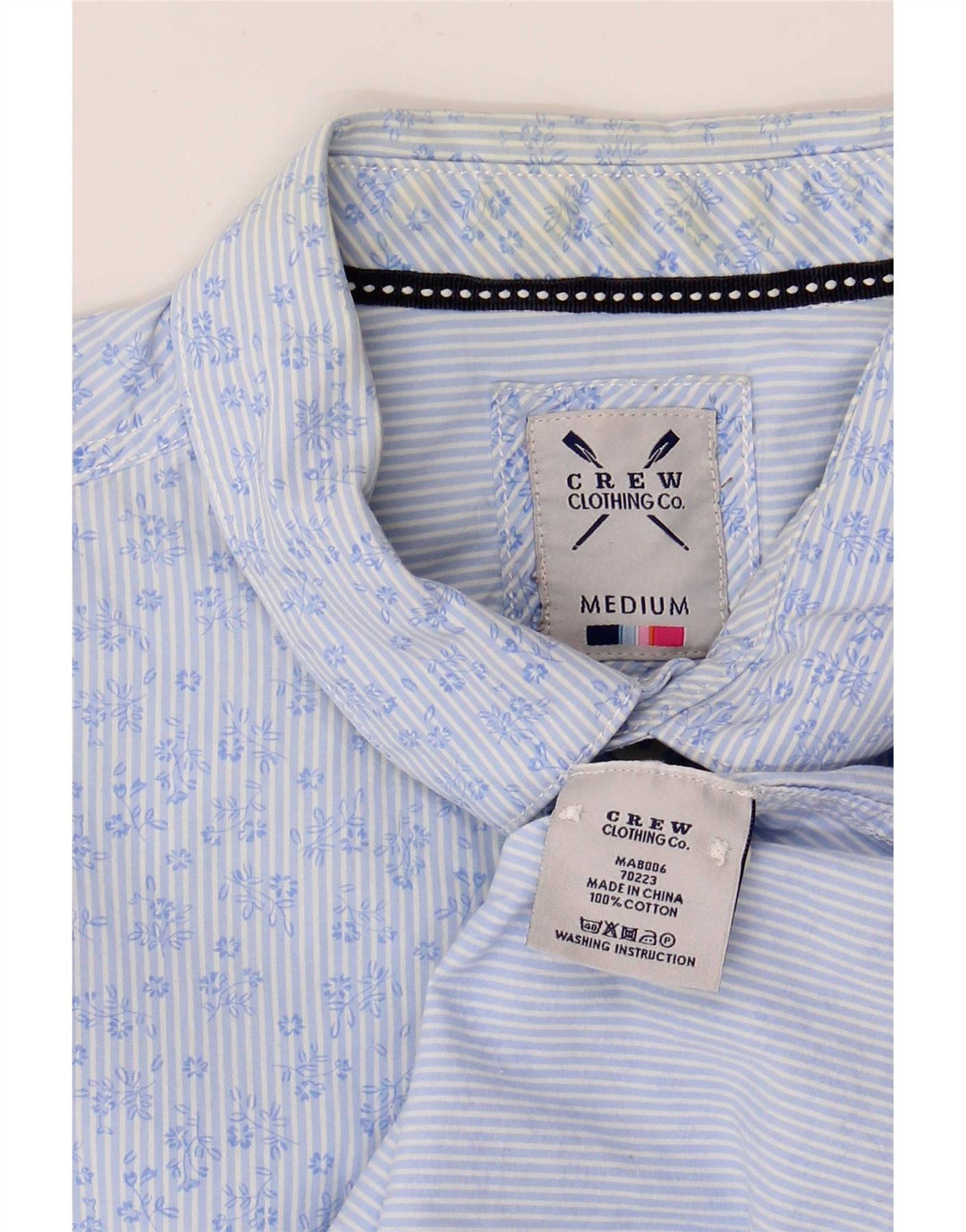 Crew Clothing Herreskjorte Medium Blue Floral Bomuld