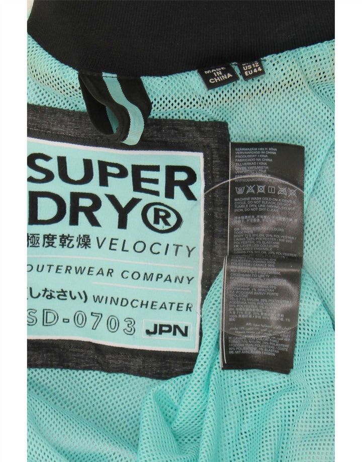 Superdry γυναικείο μπουφάν βροχής με κουκούλα UK 16 Large Grey Nylon