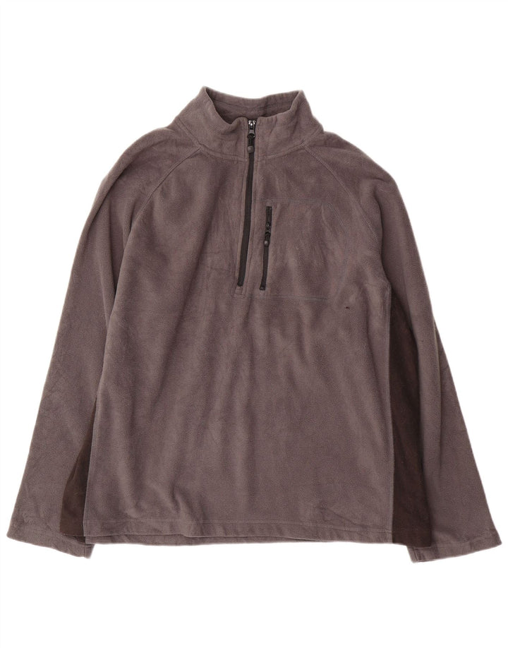 Starter Mens Fleece Jumper UK 42/44 Large Grey Colourblock Polyester