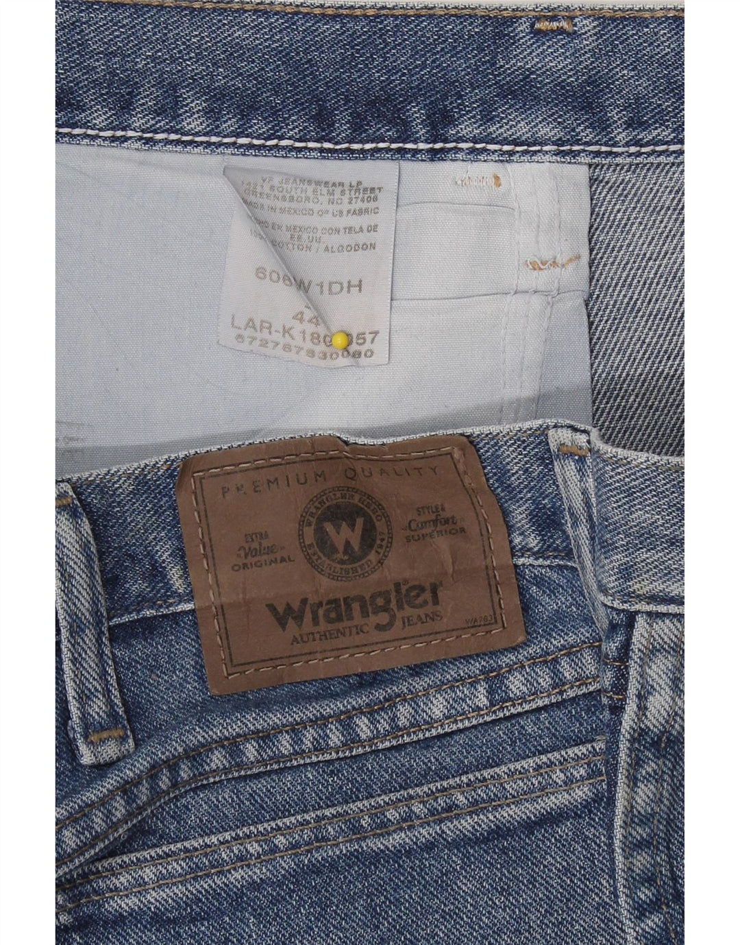 WRANGLER Mens Denim Shorts W44 2XL  Blue Cotton Vintage Wrangler and Second-Hand Wrangler from Messina Hembry 