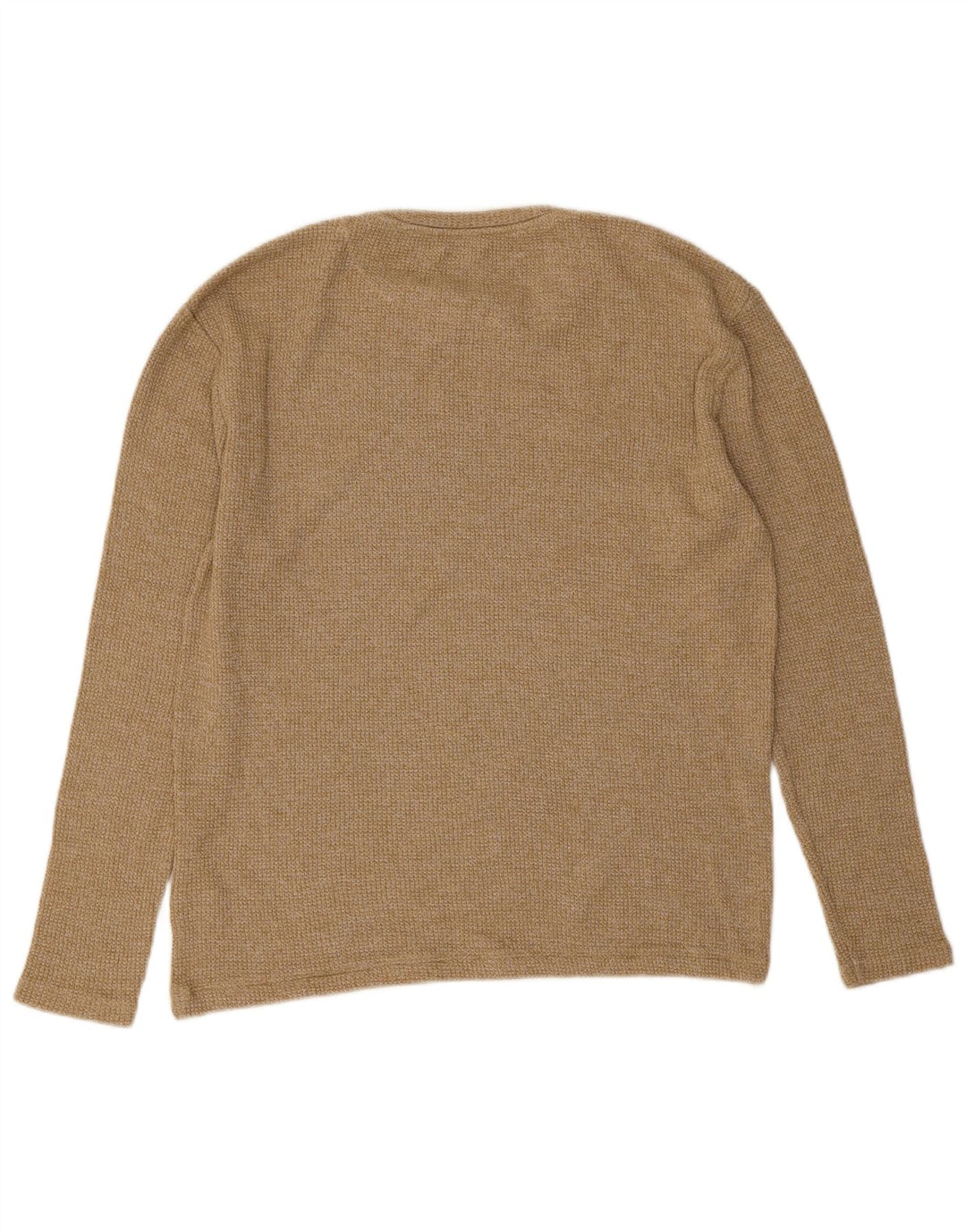Zara Mens Top Long Sleeve Small Beige Cotton