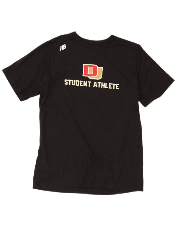 New Balance Mens Graphic T-Shirt Top Large Black Polyester