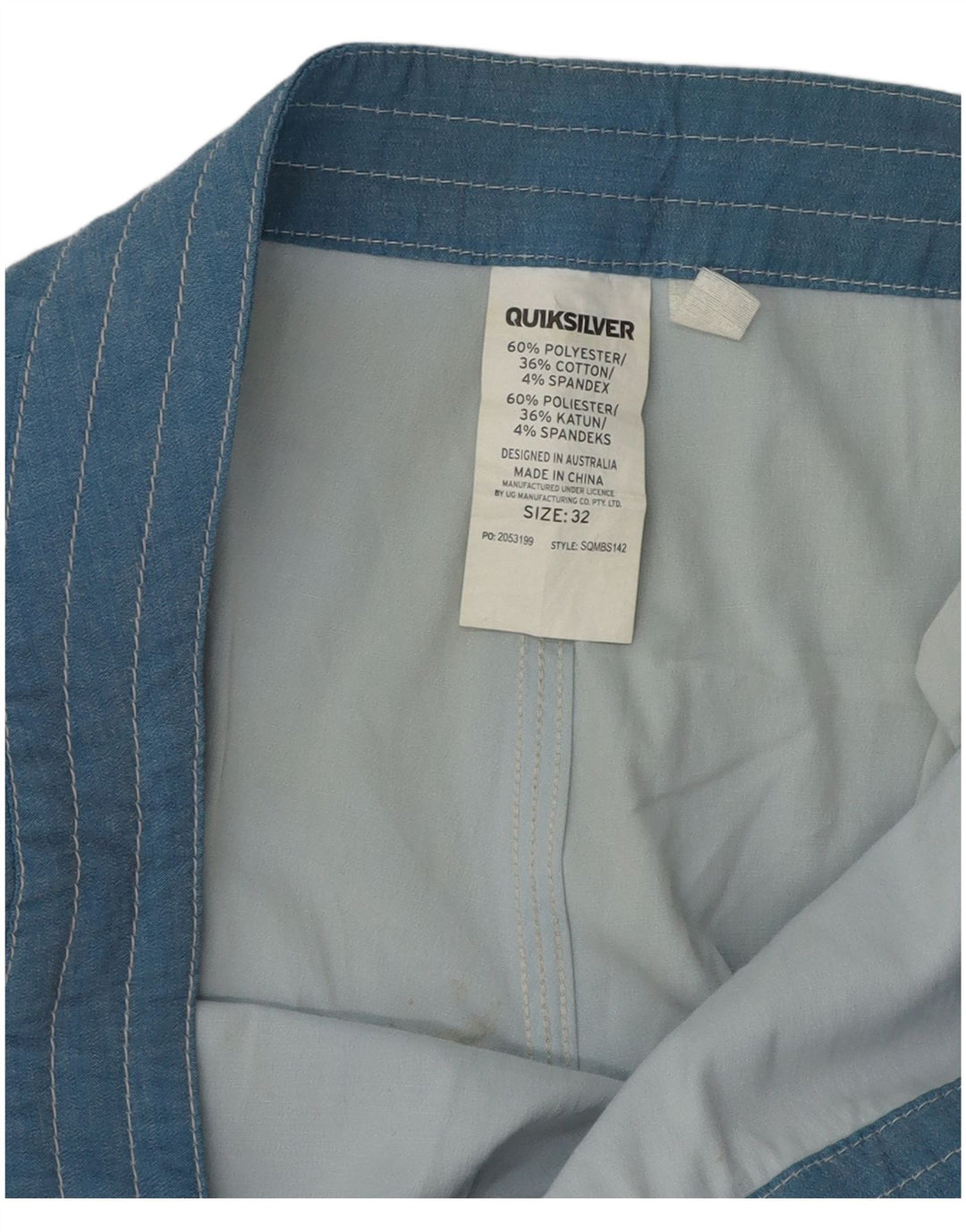 Quiksilver Mens Swimming Shorts Medium  Blue Polyester Beach