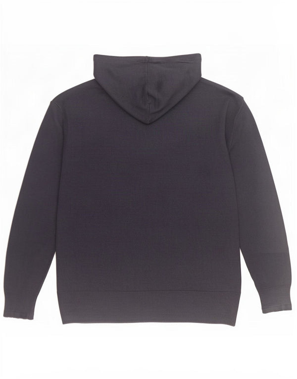Marks & Spencer Womens Hooded Jumper Sweater UK 14 Medium Navy Blue Acrylic