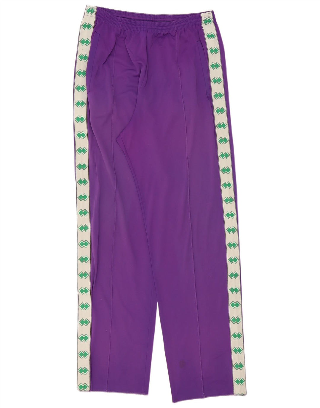 Vintage Mens Graphic Tracksuit Trousers Medium Purple Colourblock