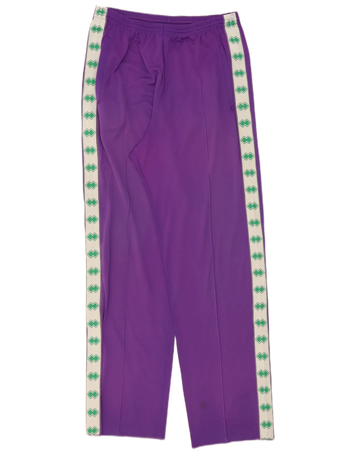 Vintage Mens Graphic Tracksuit Trousers Medium Purple Colourblock