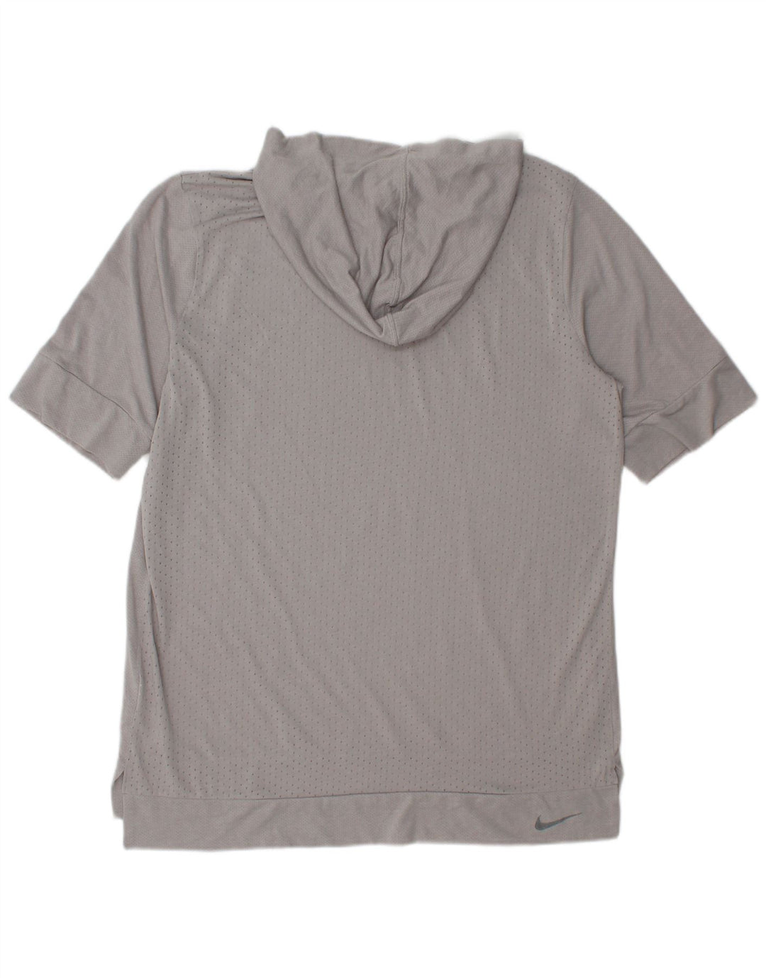 T-shirt con cappuccio Nike Dri Fit da uomo in poliestere grigio medio