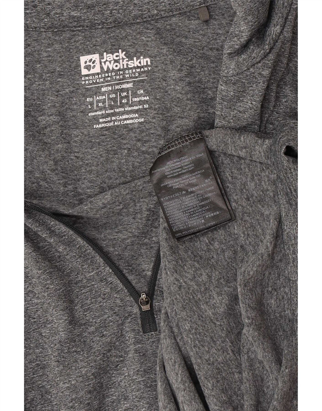 Ανδρική φόρμα πουλόβερ με φερμουάρ Jack Wolfskin Top UK 42 Large Grey