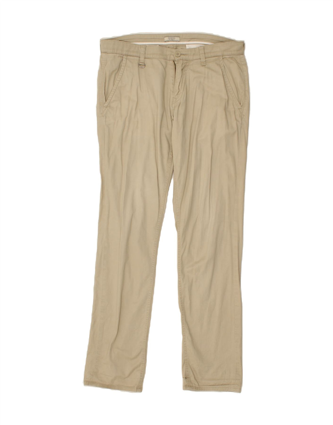 GUESS Mens Slim Chino Trousers W31 L33 Beige Cotton Vintage Guess and Second-Hand Guess from Messina Hembry 