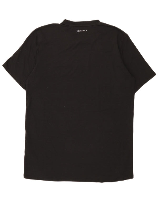 T-shirt da uomo Adidas Top media nera in poliestere