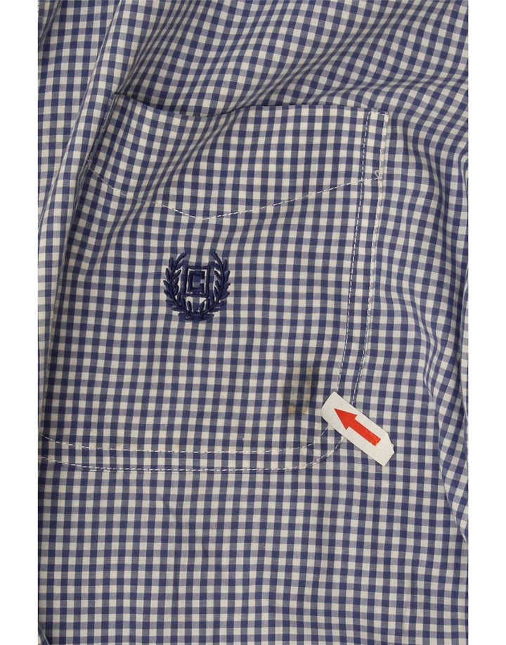 Chaps Herrenhemd 2XL, blau kariert, Baumwolle