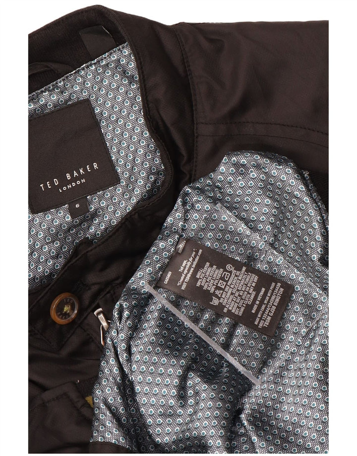 Ted Baker Mens Bomber Jacket Size 6 2XL Black Polyester