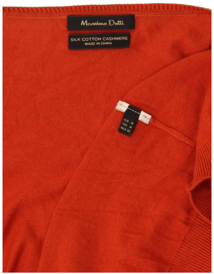 Massimo Dutti Dame Asymmetrisk Åben Cardigan Sweater UK 14 Medium Orange