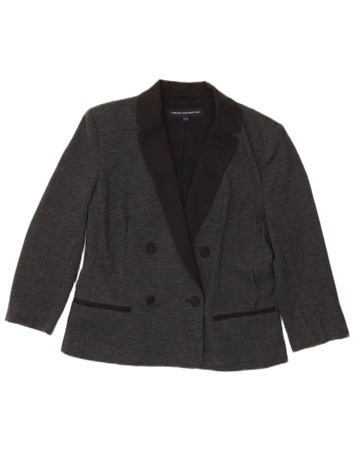 French Connection Damen-Blazerjacke, UK 12, Mittelgrau mit Hahnentrittmuster