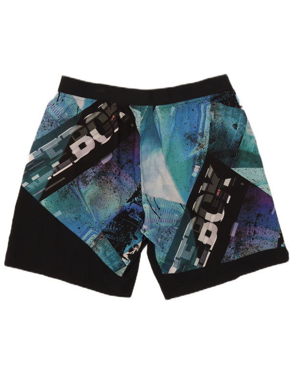 Reebok Mens Graphic Swimming Shorts Large Blue Colourblock Polyester