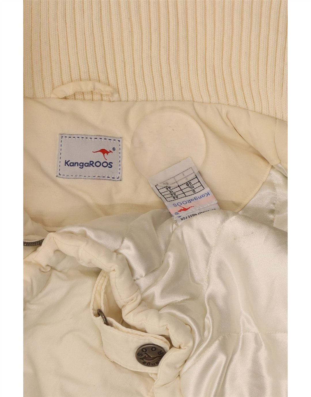 KANGAROOS Giacca imbottita da donna UK 18 XL Cotone bianco
