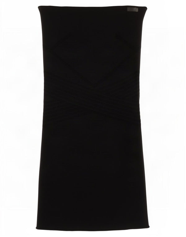 Zara Womens Off Shoulder Dress UK 8 Small Black Viscose
