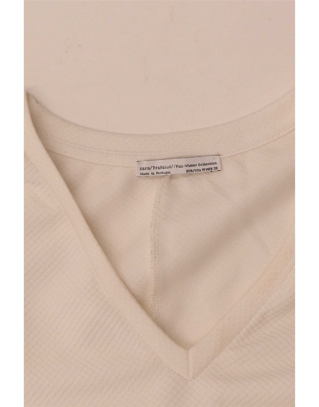 Zara Femme Trafaluc Top Manches Longues UK 14 Medium Off White