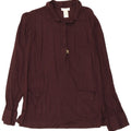 Diesel Womens Pullover Shirt Blouse UK 18 XL Brown Floral Rayon