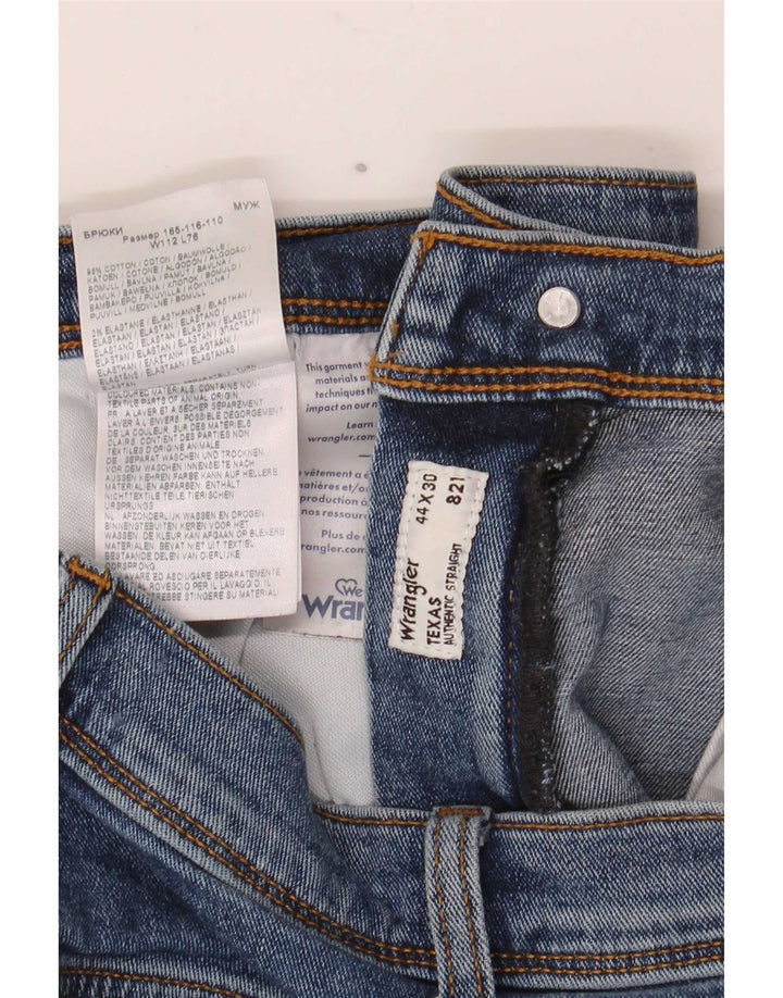 Wrangler Mens Texas Straight Jeans W44 L30 Blue Cotton