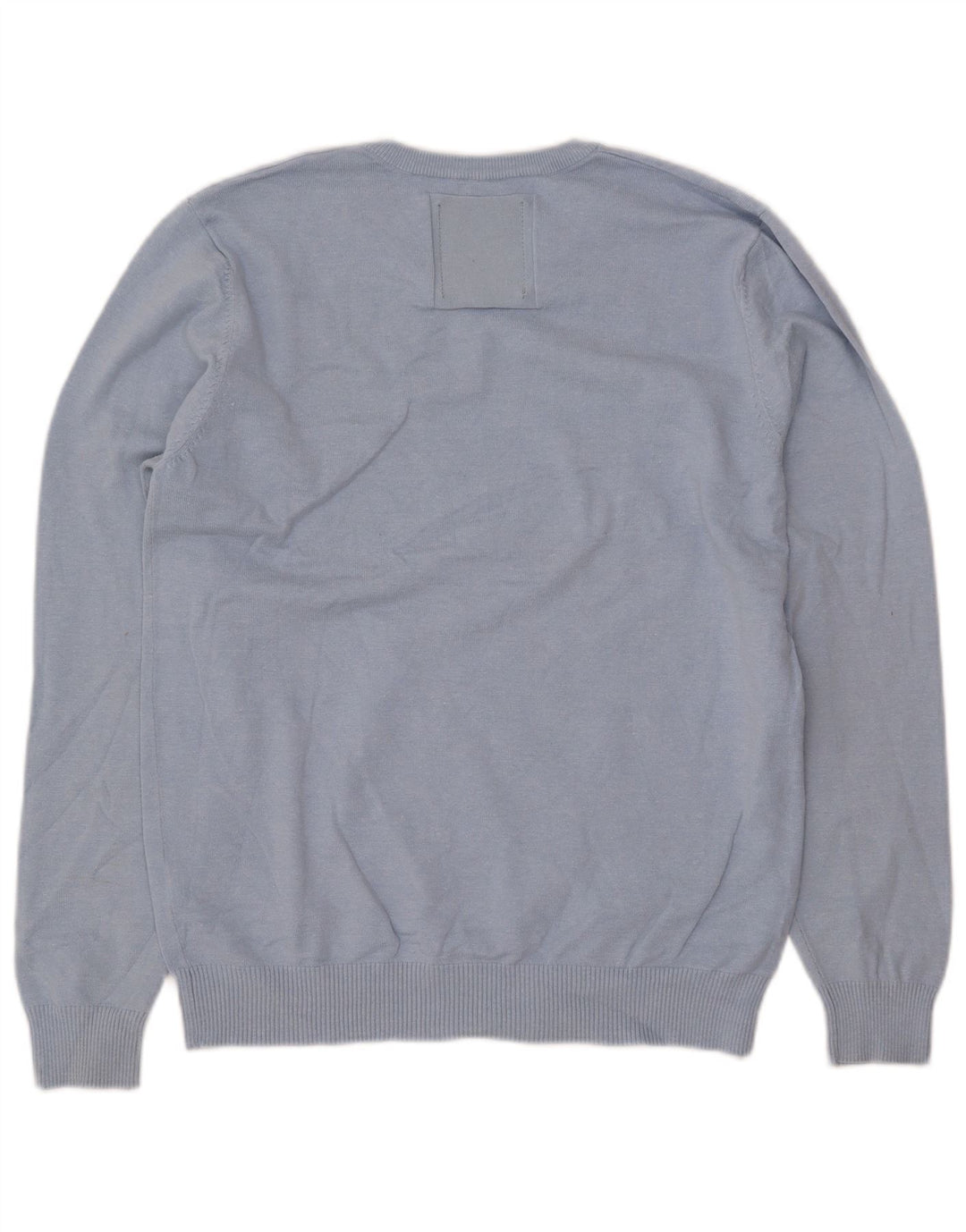 JACK & JONES Mens V-Neck Jumper Sweater Large Blue Acrylic