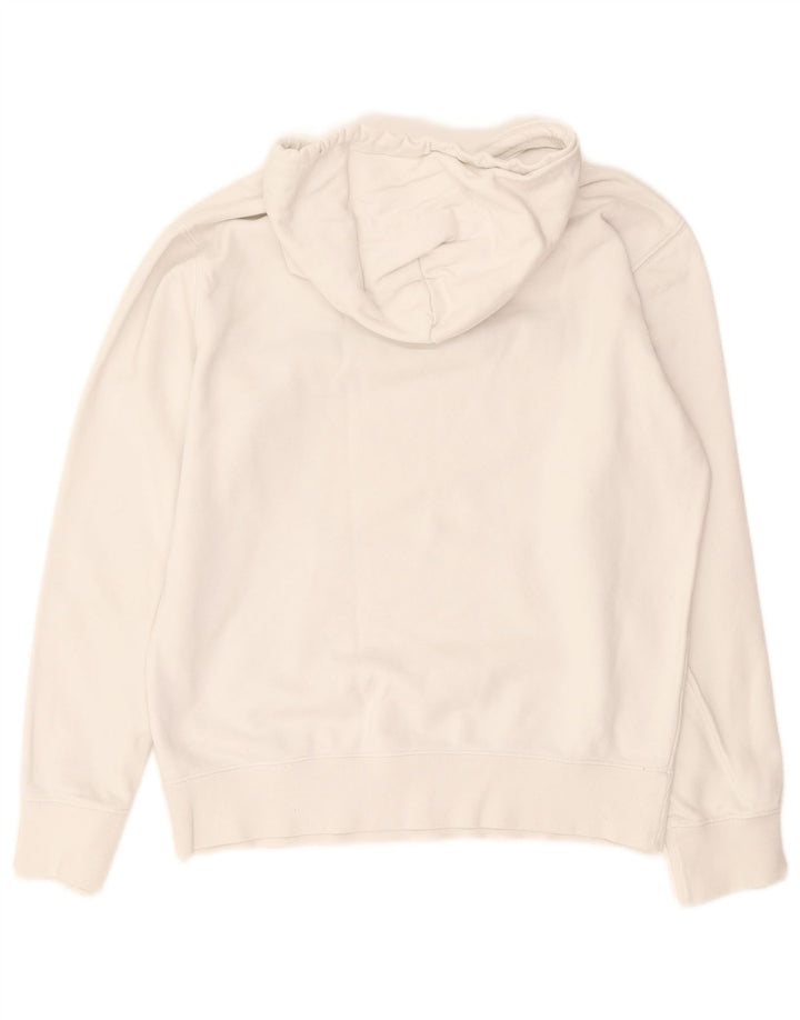 CHAMPION Mens Graphic Hoodie Jumper Medium White Cotton