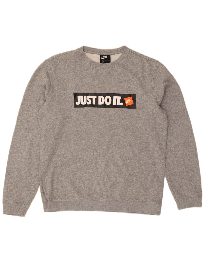 Nike Mens Graphic Regular Fit pulóver pulóver közepes szürke pamut