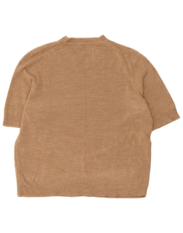Marks & Spencer Womens Boat Neck Jumper Sweater UK 16 Large Brown
