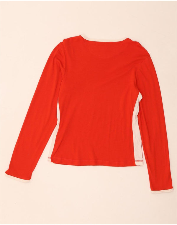 Champion Dame Top Langærmet UK 18 XL Rød Colourblock Bomuld