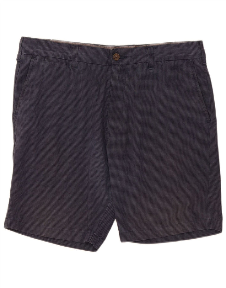 Pantaloncini chino da uomo Marks & Spencer W36 grandi in cotone a quadretti blu navy