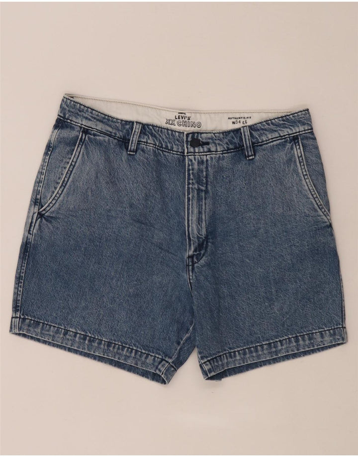 Levi's Womens Denim Chino Shorts W34 Large Blue Cotton